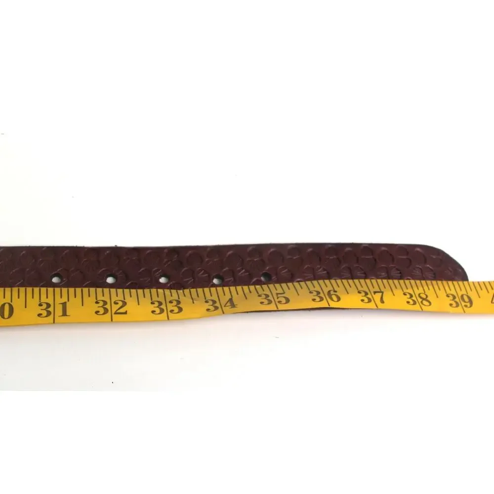 Lucky Brand TOOLED BROWN REAL LEATHER 1 3/8
